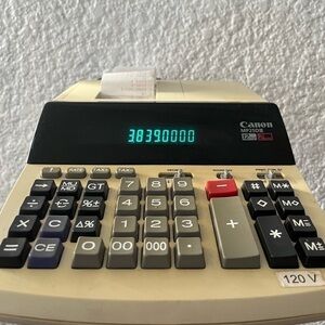 𝅺canon MP-25D III Adding Machine LARGE Display 12 Digit 2 Color Print Tested
